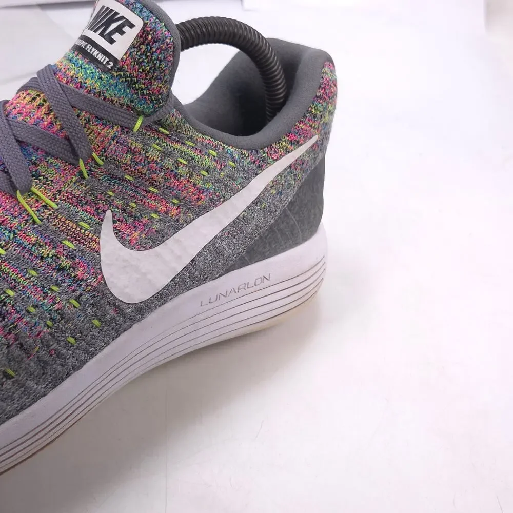 Nike Lunarepic Flyknit 2 Athletic Runnning Shoe Womens Size 8.5 863780-003 Multi